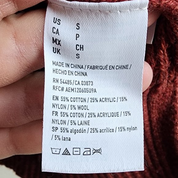 American Eagle Outfitters Burnt Sienna V-Neck Sweater Size Small - Picture 10 of 16